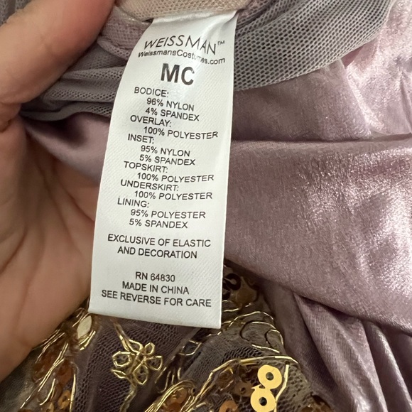 Weissman Dance Costume Purple Tulle and Gold Overlay Size MC - Picture 9 of 16
